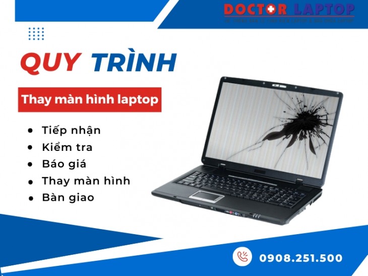 quy trình thay man hinh laptop quan 8