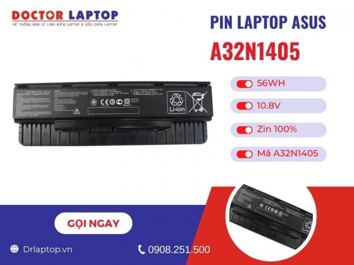 Thông tin về pin laptop Asus A32N1405