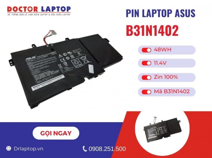 Thông tin về pin laptop Asus B31N1402