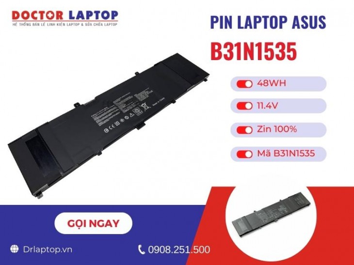 Thông tin về pin laptop Asus B31N1535