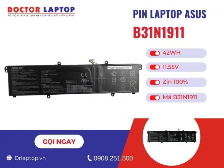 Thông tin về pin laptop Asus B31N1911