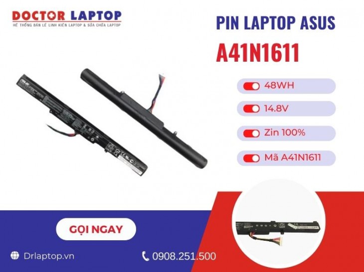 Thông tin về pin laptop Asus A41N1611