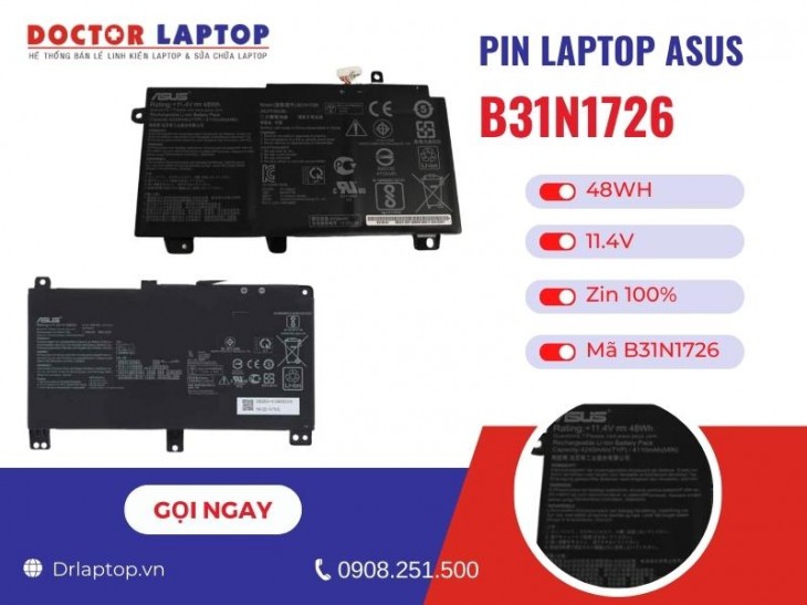 Thông tin về pin laptop Asus Gaming TUF FX504G