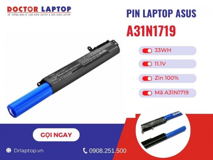 Thông tin về pin laptop Asus A31N1719