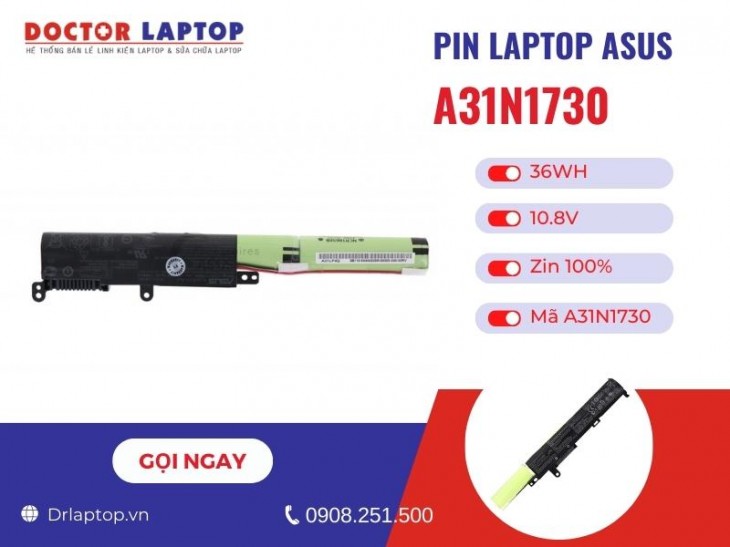 Thông tin về pin laptop Asus A31N1730