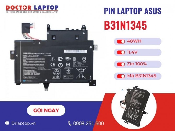 Thông tin về pin laptop Asus B31N1345