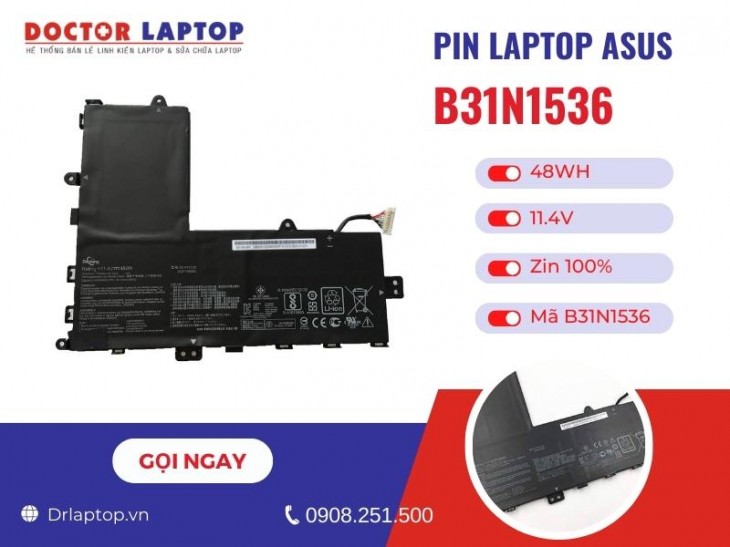 Thông tin về pin laptop Asus B31N1536