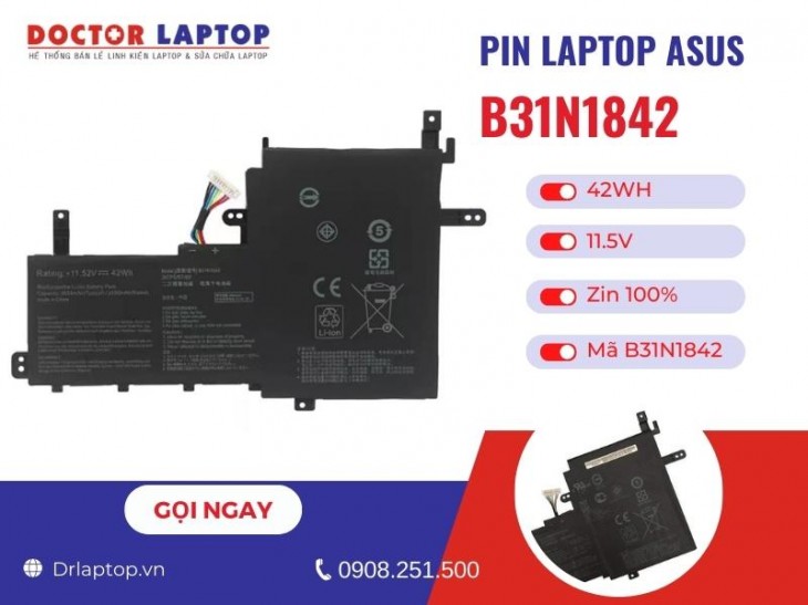 Thông tin về pin laptop Asus B31N1842