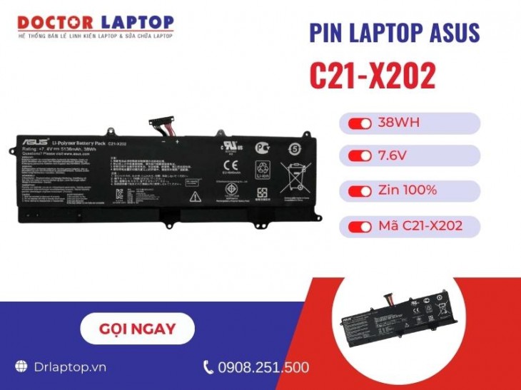 Thông tin về pin laptop Asus C21-X202