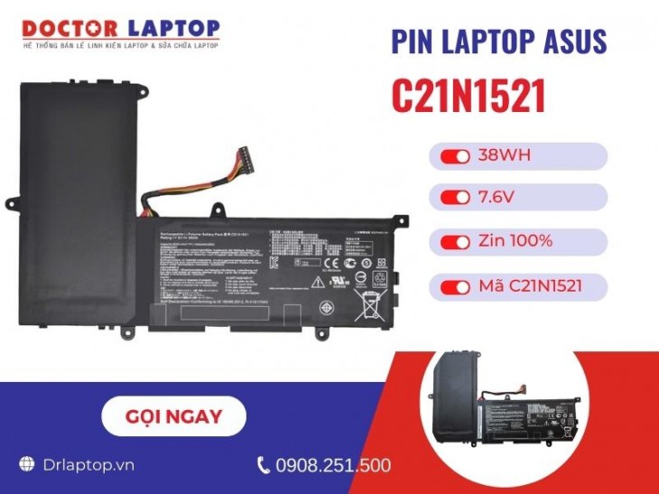 Thông tin về pin laptop Asus C21N1521