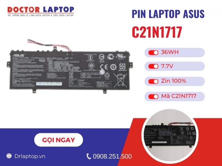 Thông tin về pin laptop Asus C21N1717