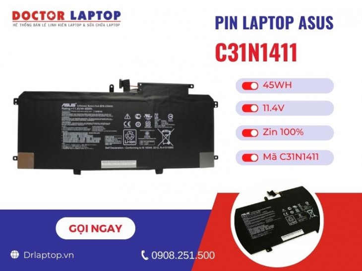 Thông tin về pin laptop Asus C31N1411
