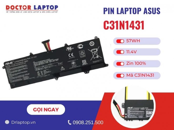 Thông tin về pin laptop Asus C31N1431