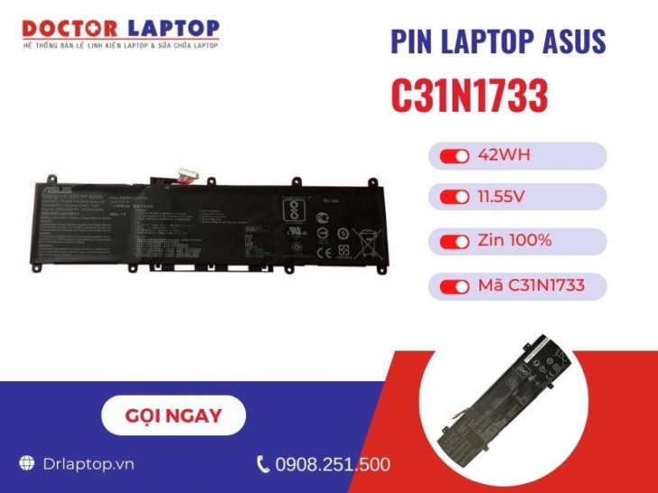 Thông tin về pin laptop Asus C31N1733