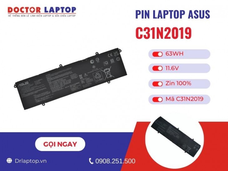 Thông tin về pin laptop Asus C31N2019