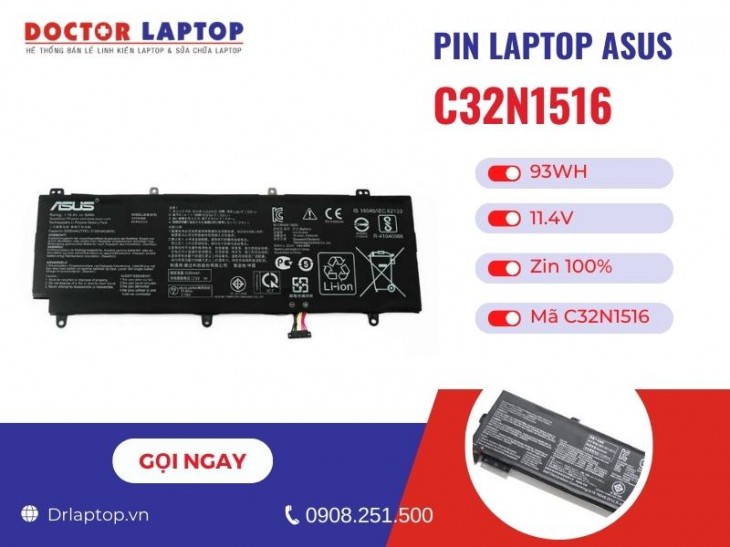 Thông tin về pin laptop Asus C32N1516