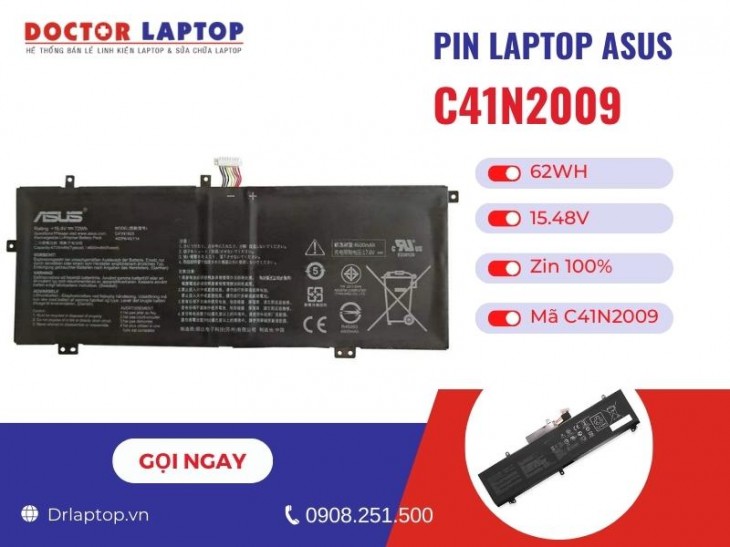 Thông tin về pin laptop Asus ROG Flow Z13 GZ301ZC