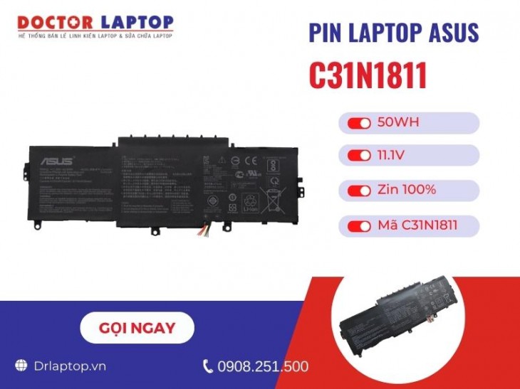 Thông tin về pin laptop Asus VivoBook UX433FA