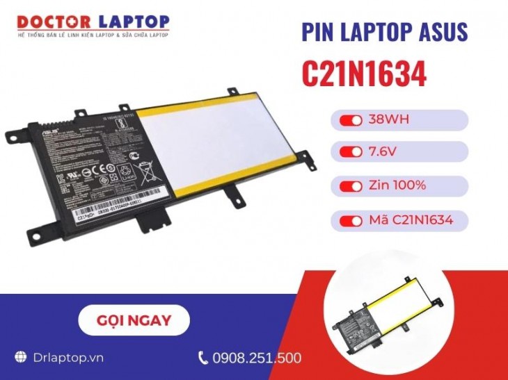 Thông tin về pin laptop Asus X542UQ