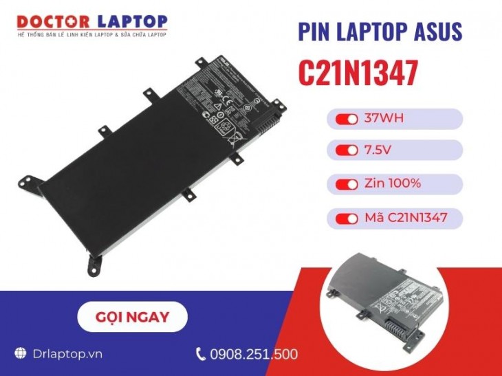 Thông tin về pin laptop Asus X555UJ