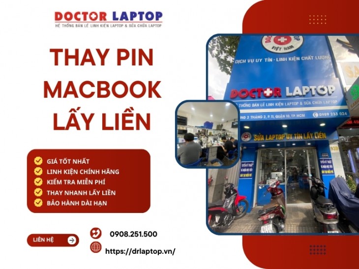 thay pin macbook o dau uy tin gia re lay lien chinh hang